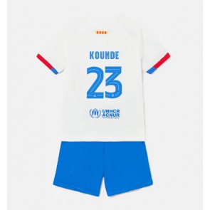 Barcelona Jules Kounde #23 Replica Away Stadium Kit for Kids 2023-24 Short Sleeve (+ pants)